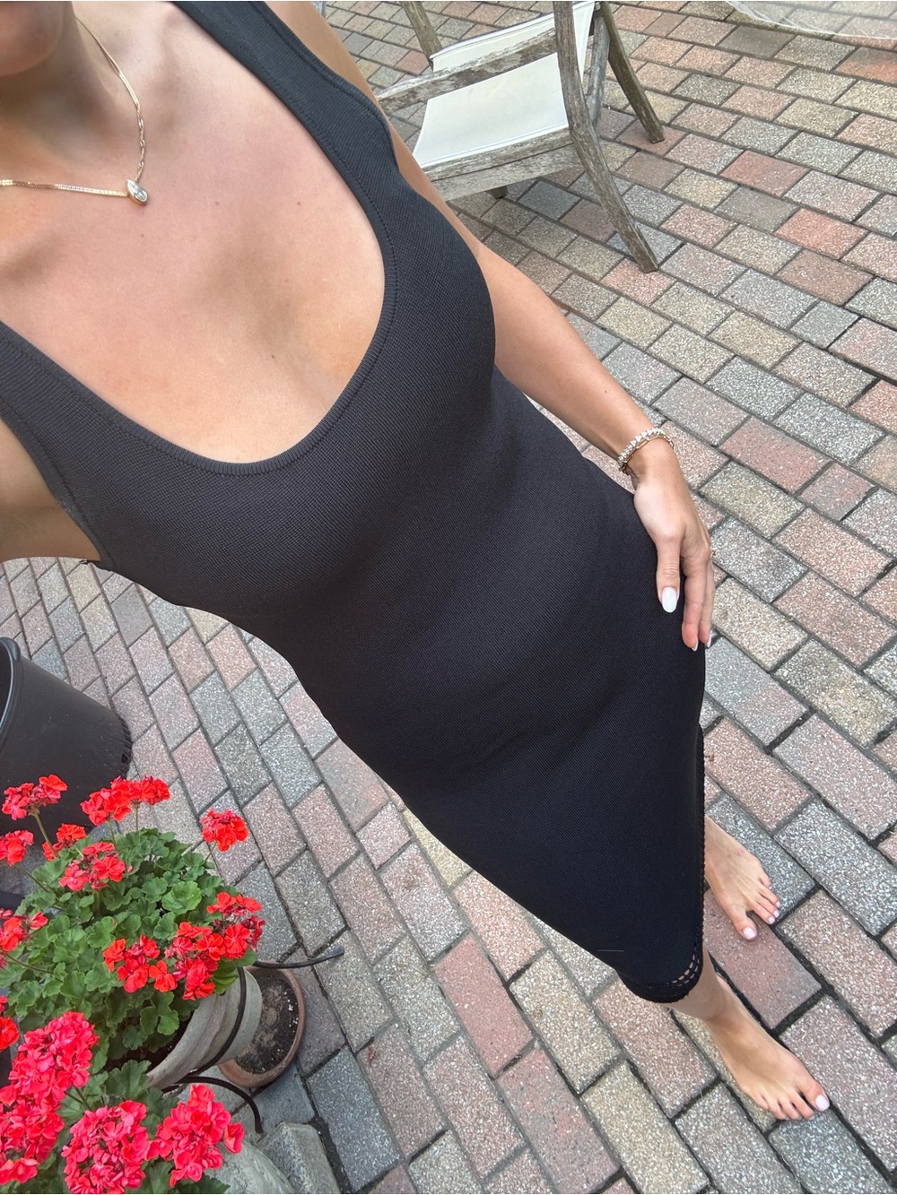 Rony Kobo Black Midi Bodycon Dress